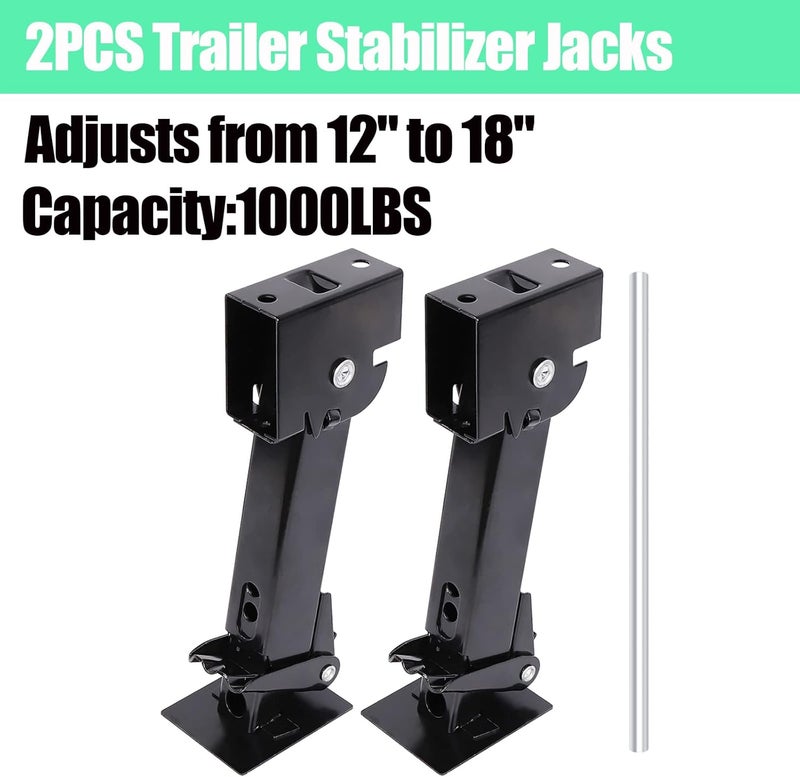Stegewop 2PCS Trailer Stabilizer Jacks with Adjustment Handle for RV and Camper (12" to 18") - Image 2