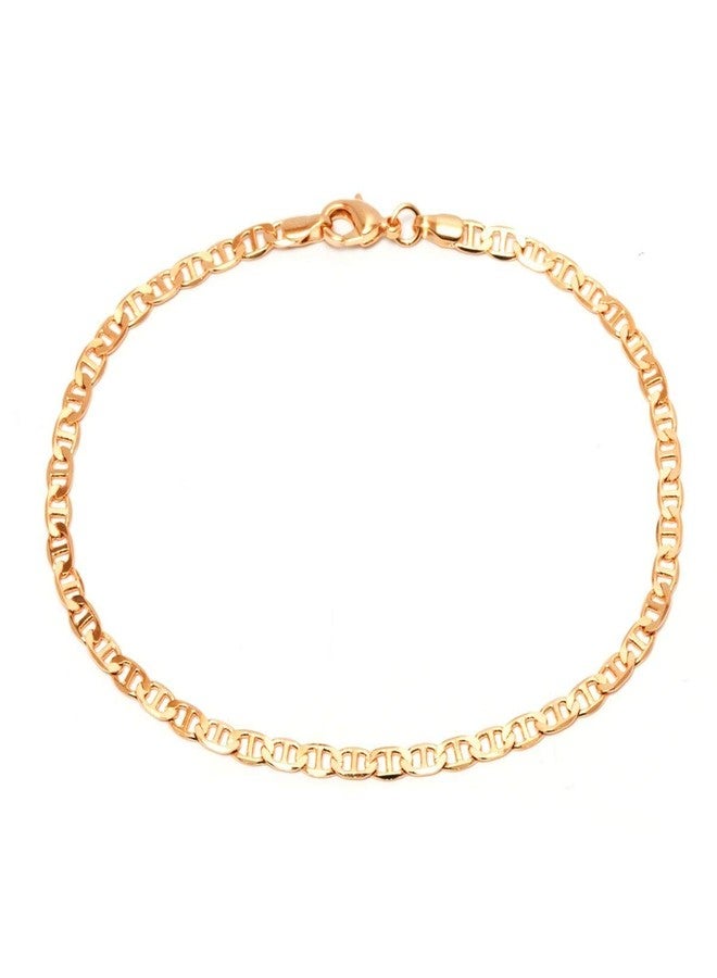 Barzel 18K Gold Plated Flat Marina Link Anklet for Women - Made In Brazil (9.00) - Image 1