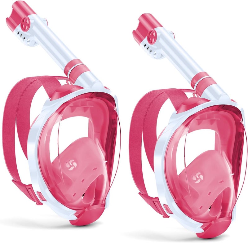 W WSTOO WSTOO Kids Full Face Snorkel Masks,Suitable for Beginners Dry Top Snorkeling Gear,Can Your Mouth or Nose to Breathe,180 Degrees Panoramic View,Anti-Fog Anti-Leak,Summer Travel and Vacationing Gifts - Image 1