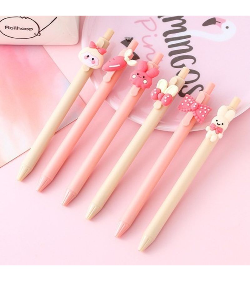 18 Pack Radish Rabbit Ballpoint Pens Random Style Black Ink Writing Gift - Image 1