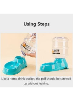 FEELING MALL Pet Cat Water Dispenser With Automatic Feeder Large Capacity Dog Food Bowl Water Fountain Drinking Feeding Pet Supplies (Sky Blue)  - Image 4