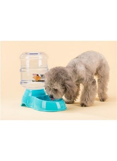 FEELING MALL Pet Cat Water Dispenser With Automatic Feeder Large Capacity Dog Food Bowl Water Fountain Drinking Feeding Pet Supplies (Sky Blue)  - Image 1