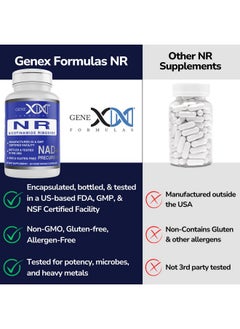 Genex Formulas Genex Formulas NR Nicotinamide Riboside 300mg (3 Pack) NAD+ Precursor for Healthy Aging - GMP-Certified, Non-GMO, Gluten-Free, Vegetarian 