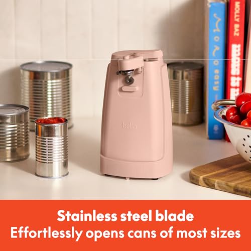 bella Electric Can Opener and Knife Sharpener, Removable Cutting Lever, Cord Storage, Stainless Steel Blade, Blossom - Image 2