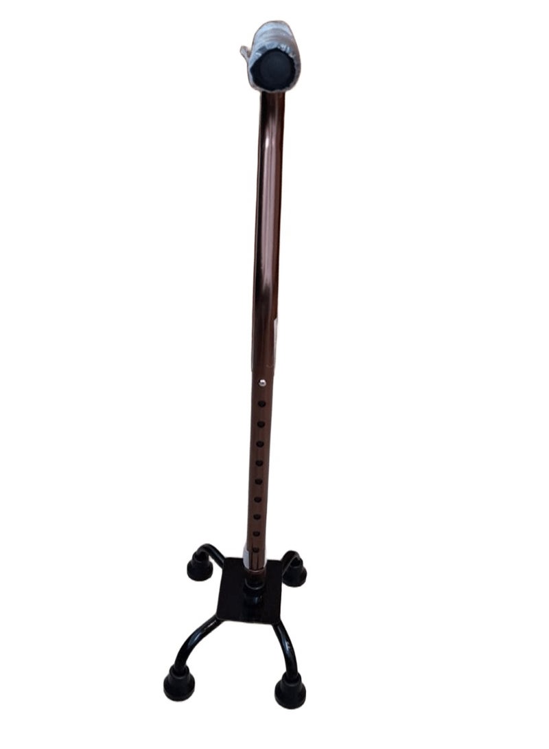 Generic Copper cane with a catenary handle and a quadruple base to help the elderly walk  - Image 2