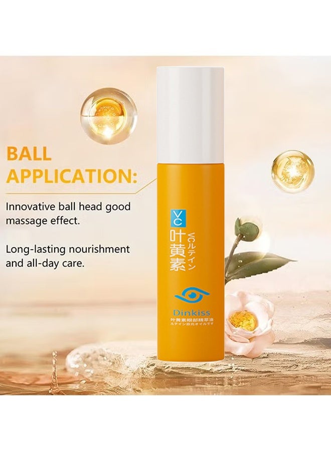 Dinkiss Lutein Eye Essence Oil, VC Lutein Eye Essence Oil, Lutein Eye Serum, Lutein Eye Oil, Under Eye Oil Roller Ball, Japan Firming Anti-Aging Eye Serum For Eye Bags (8ml) - Image 4