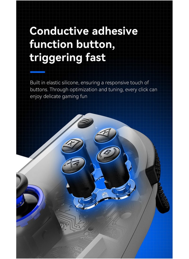 General - Hardcore Gamer Gamepad Wireless Stretch Bluetooth Gaming Controller+Cooler Hall Linear Trigger 3D Joystick Dual Motor Vibration Turbo Burst Function Support Android iOS PC Switch White - Image 1