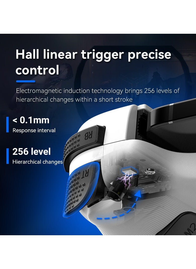 General - Hardcore Gamer Gamepad Wireless Stretch Bluetooth Gaming Controller+Cooler Hall Linear Trigger 3D Joystick Dual Motor Vibration Turbo Burst Function Support Android iOS PC Switch White - Image 1