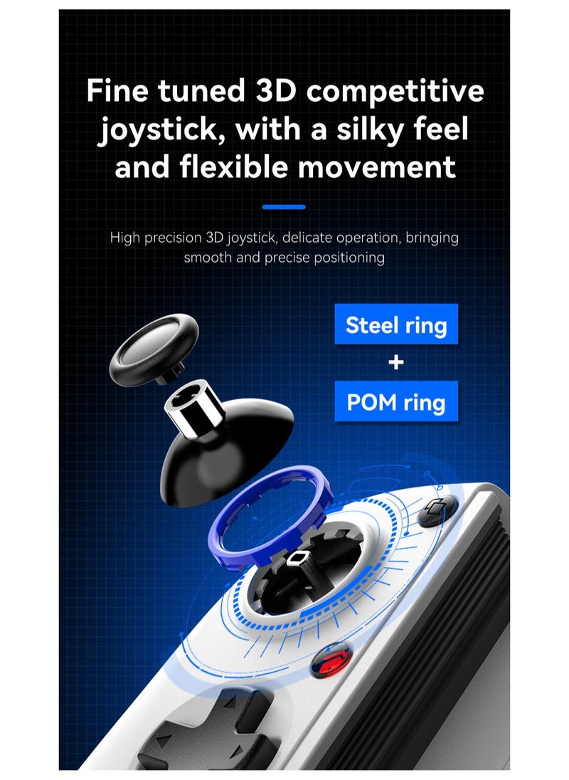 General - Hardcore Gamer Gamepad Wireless Stretch Bluetooth Gaming Controller+Cooler Hall Linear Trigger 3D Joystick Dual Motor Vibration Turbo Burst Function Support Android iOS PC Switch White - Image 1