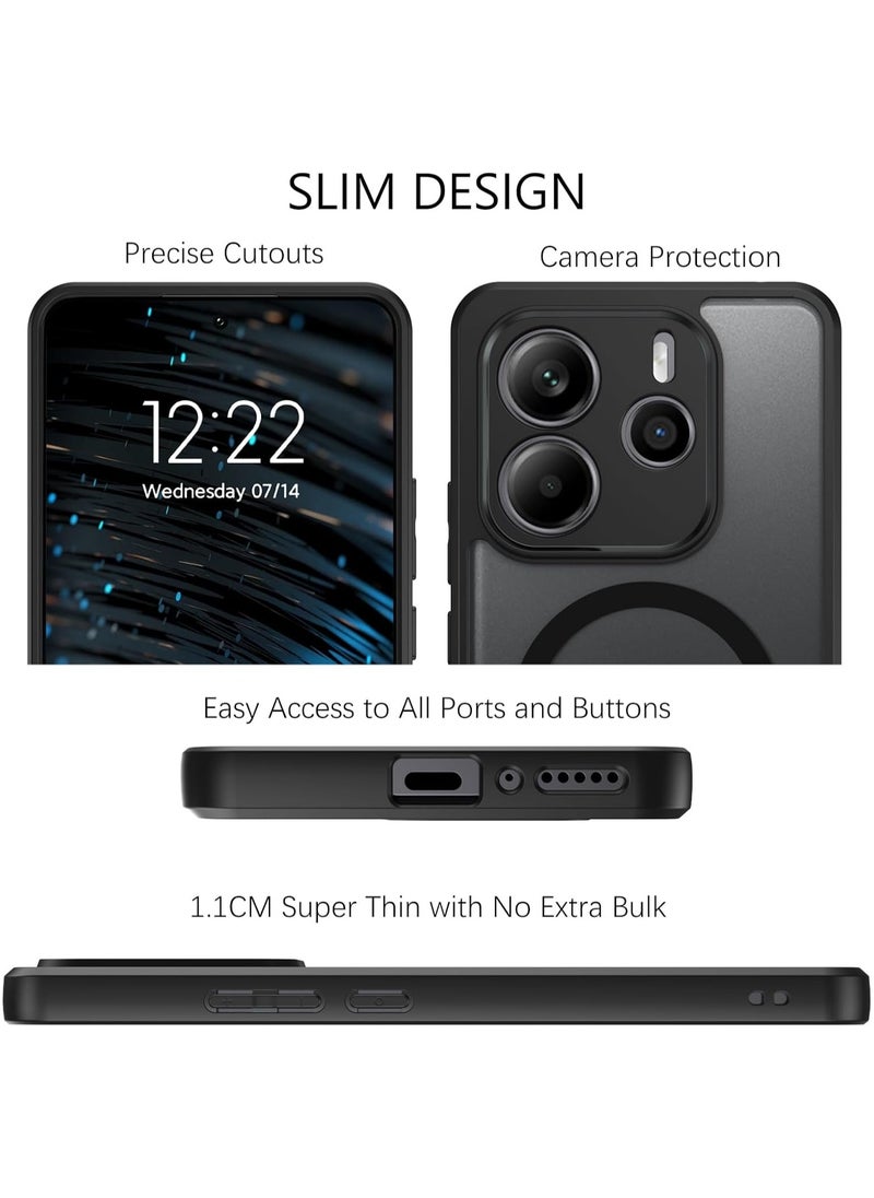 Generic - For Xiaomi Redmi Note 14 5G Magnetic Case, Compatible with MagSafe, TPU+PC Shockproof Matte Skin Feel Mobile Phone Back Cover, Anti-fingerprint Slim Fit Protective Casing - Image 1
