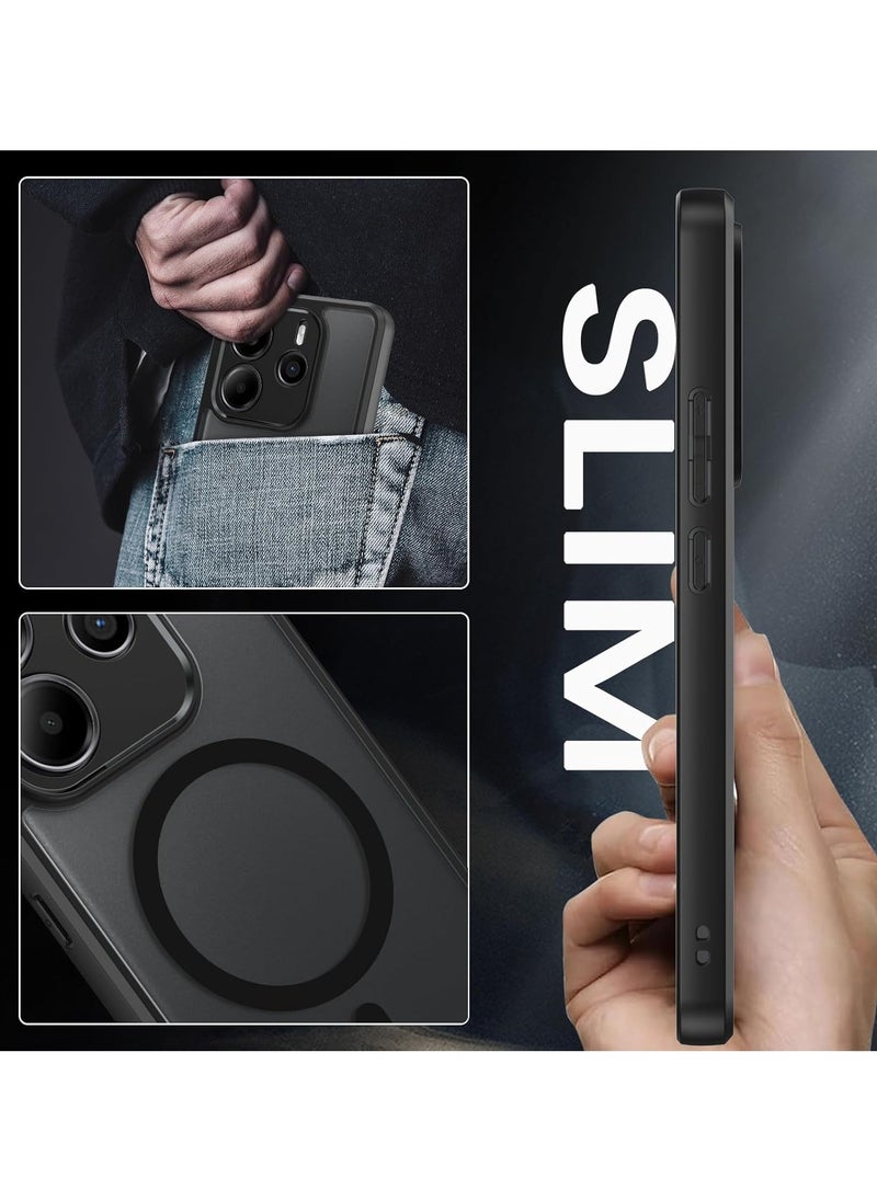 Generic - For Xiaomi Redmi Note 14 5G Magnetic Case, Compatible with MagSafe, TPU+PC Shockproof Matte Skin Feel Mobile Phone Back Cover, Anti-fingerprint Slim Fit Protective Casing - Image 1