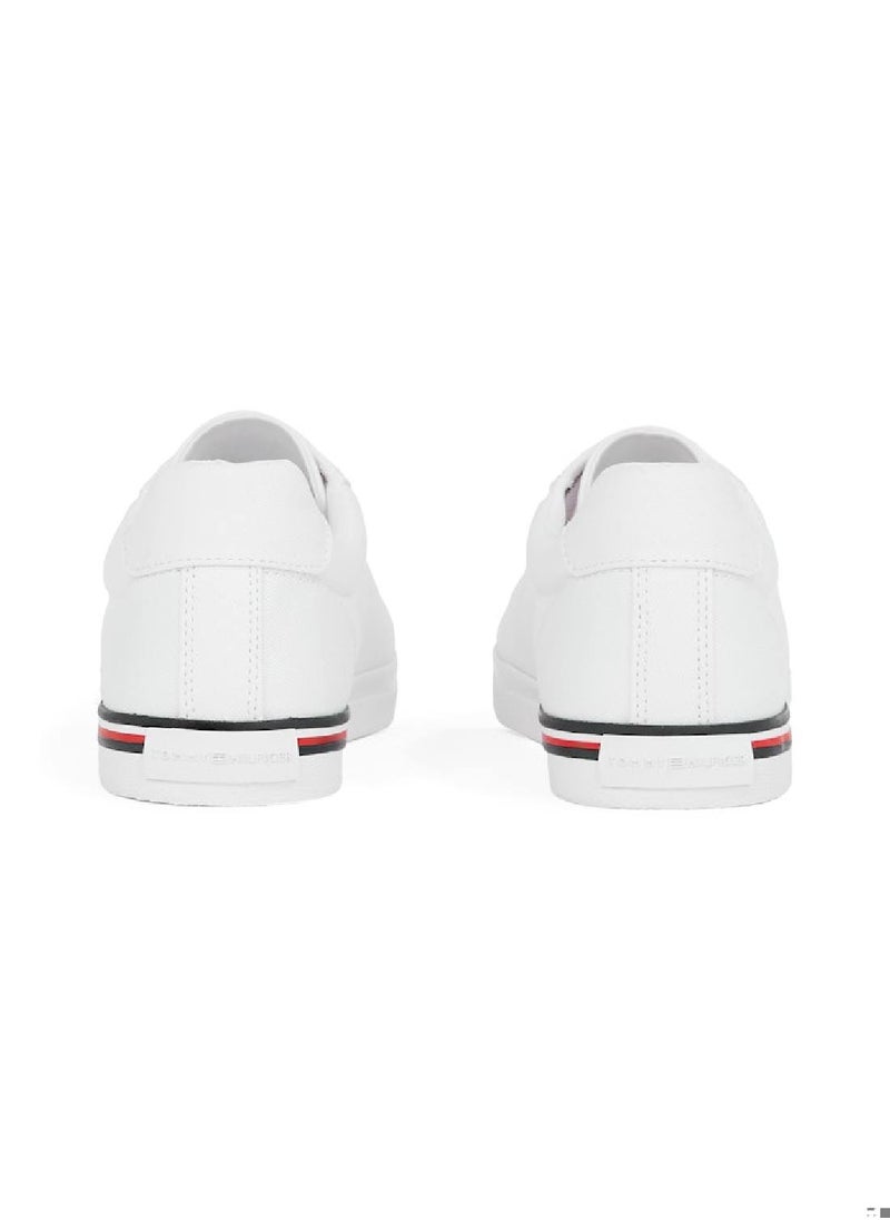 TOMMY HILFIGER Women's Embossed Logo Signature Sneakers - Cotton, White  - Image 3