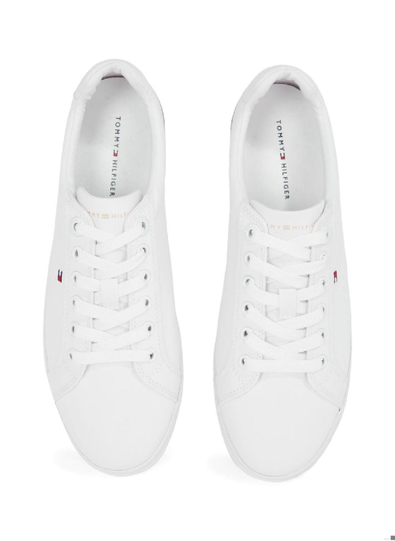 TOMMY HILFIGER Women's Embossed Logo Signature Sneakers - Cotton, White  - Image 4