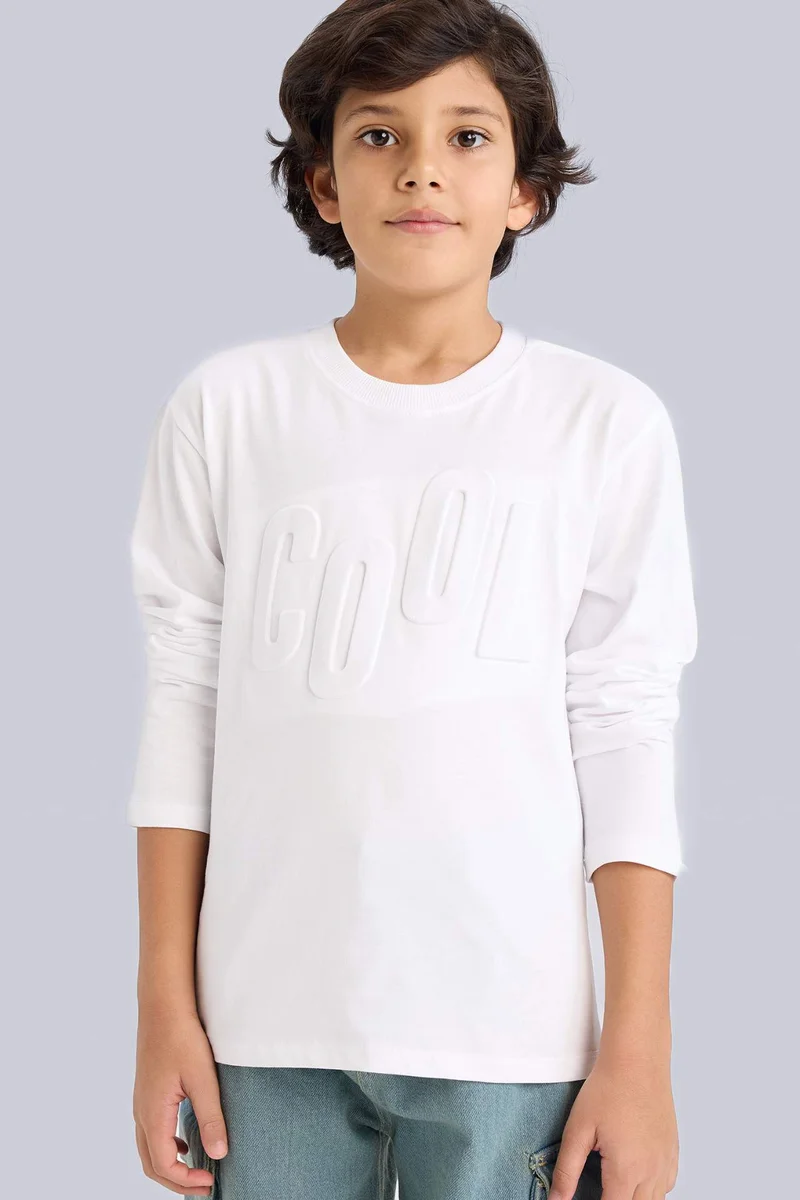 DeFacto Boy Oversize Crew Neck Printed Long Sleeve T-Shirt