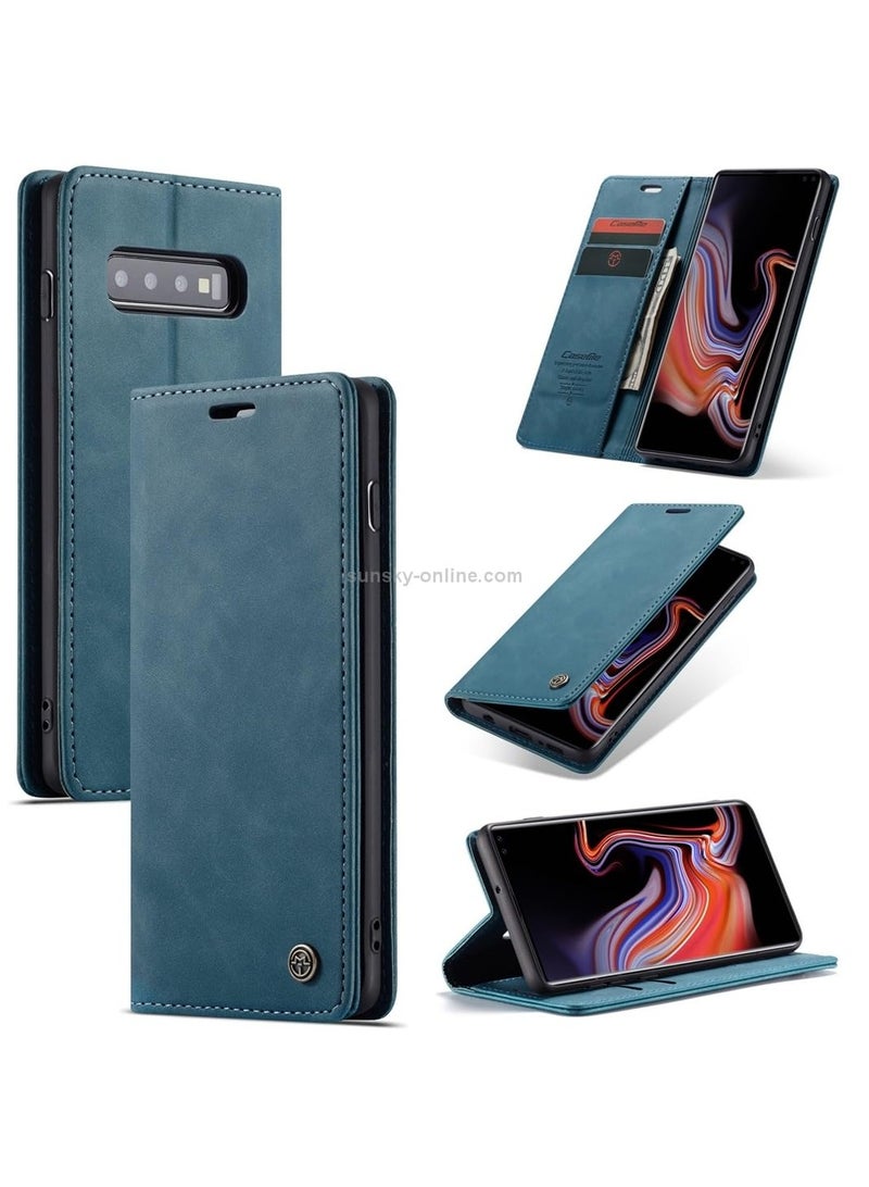 CaseMe Phone Case Luxury PU Leather Design 013 Flip Cover Card Slot Holder Cover For Samsung Galaxy S10 Plus (Green)  - Image 1