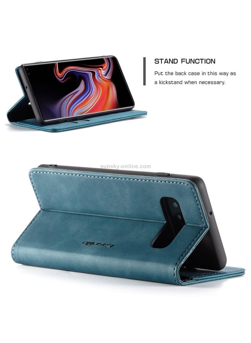 CaseMe Phone Case Luxury PU Leather Design 013 Flip Cover Card Slot Holder Cover For Samsung Galaxy S10 Plus (Green)  - Image 2