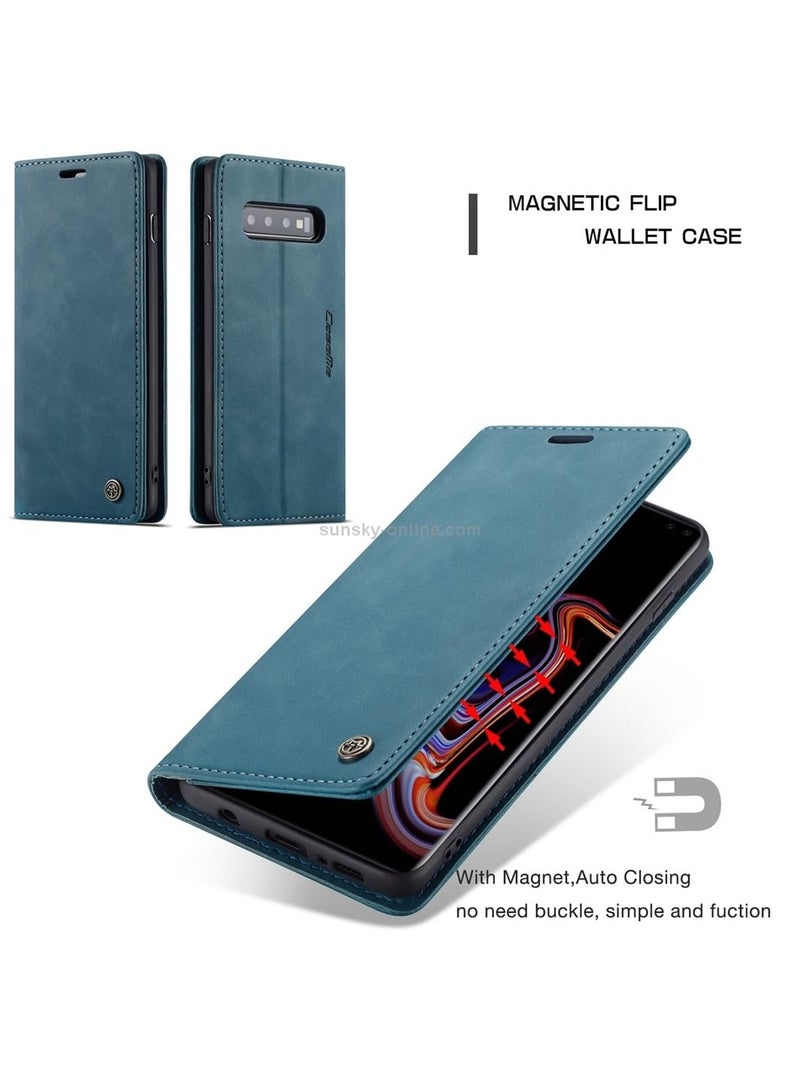 CaseMe Phone Case Luxury PU Leather Design 013 Flip Cover Card Slot Holder Cover For Samsung Galaxy S10 Plus (Green)  - Image 3