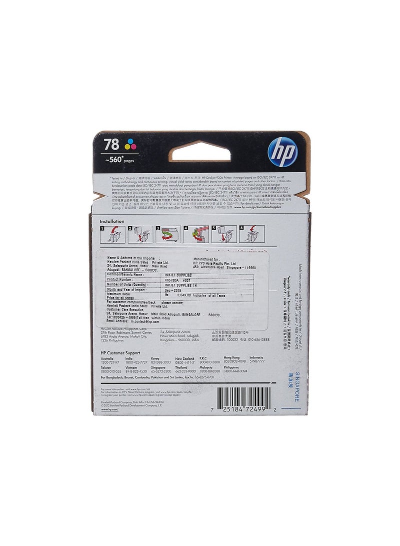 HP 78 Inkjet Print Cartridge Tri-colour - Image 2