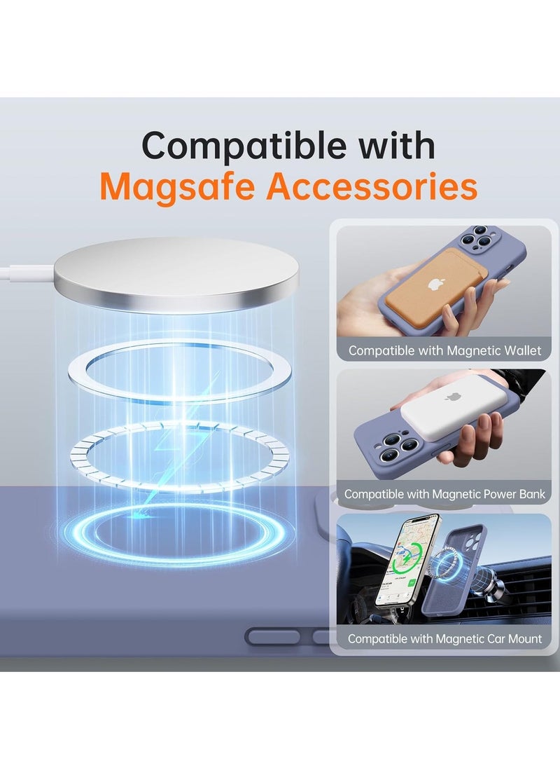 Raxoom iPhone 16 Pro Max Case with 2 Screen Protectors – Liquid Silicone Protective Phone Case (6.9") – Compatible with MagSafe – Upgraded Camera Protection – Ash Grey - Image 2