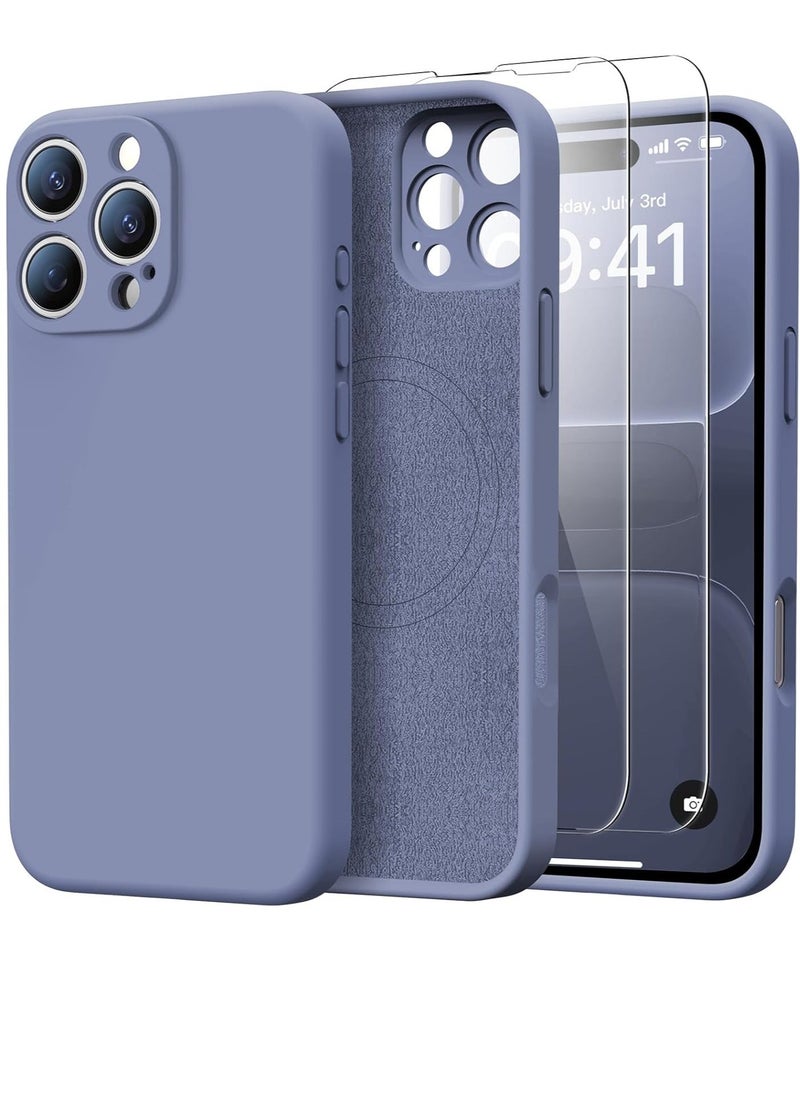 Raxoom iPhone 16 Pro Max Case with 2 Screen Protectors – Liquid Silicone Protective Phone Case (6.9") – Compatible with MagSafe – Upgraded Camera Protection – Ash Grey - Image 1