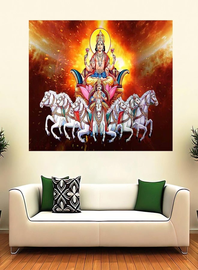 wallpics® Lord Surya Dev Waterproof Vinyl Sticker Poster || (12 inc X 18 inch) can3325-1 - Image 4