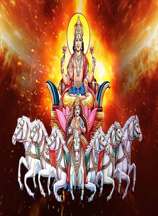 wallpics® Lord Surya Dev Waterproof Vinyl Sticker Poster || (12 inc X 18 inch) can3325-1 - Image 1