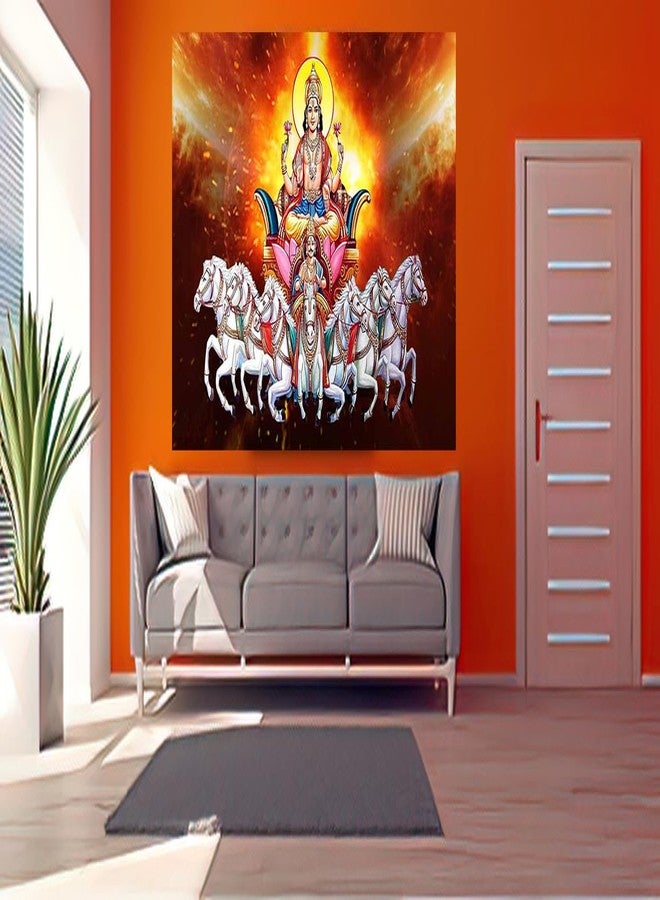 wallpics® Lord Surya Dev Waterproof Vinyl Sticker Poster || (12 inc X 18 inch) can3325-1 - Image 3