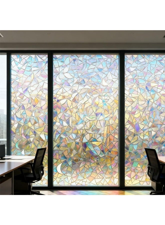 3D Decorative Window Privacy Film – Iridescent Mosaic Static Cling Sticker | UV Blocking Window Tint for Home & Office – Non-Adhesive Removable Glass Cover - Image 2