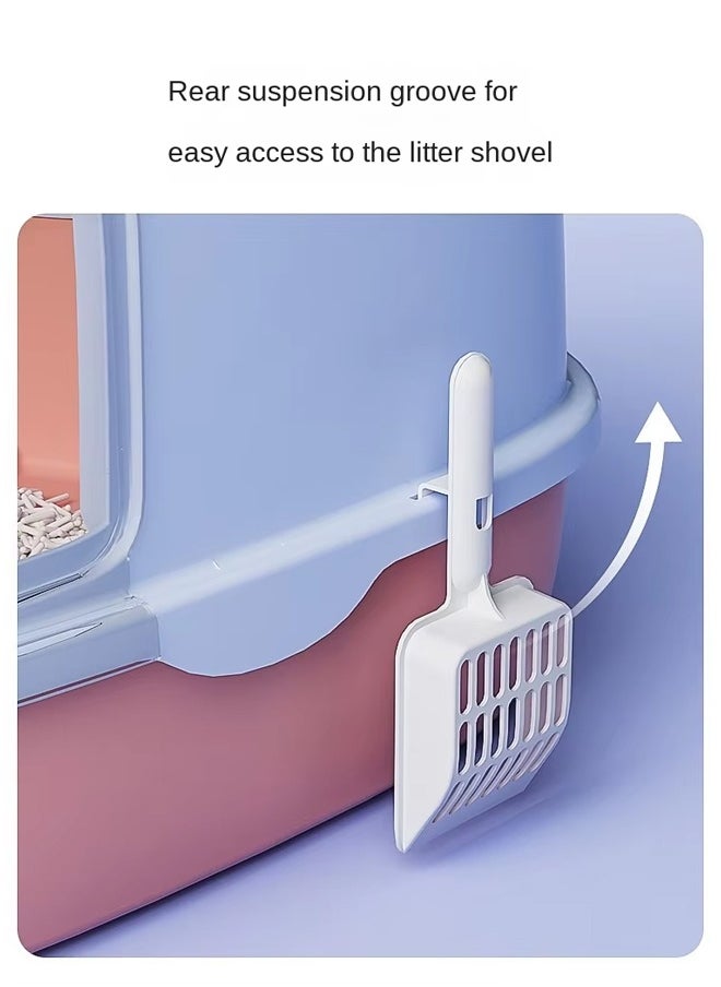 Cat Litter Box with Transparent Window and Handle, Semi-closed Cat Toilet Deodorant and Splash-proof Good Sealing No Odor High-quality Cat Litter Box Suitable for All Cats