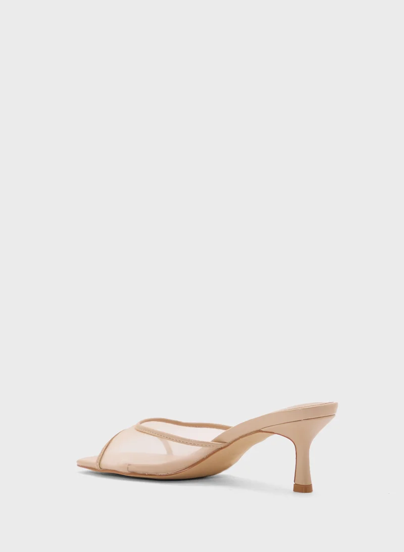 ELLA Mesh Detail Mule Heel Sandal
