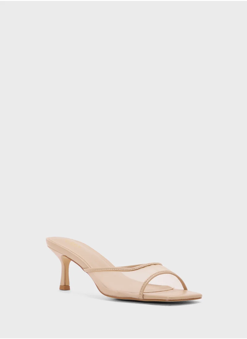 ELLA Mesh Detail Mule Heel Sandal