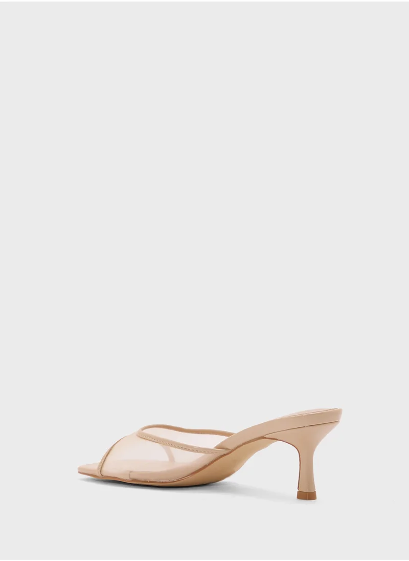 ELLA Mesh Detail Mule Heel Sandal