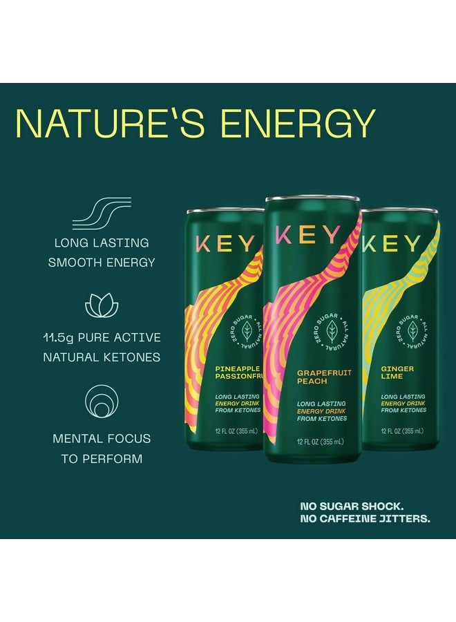 كي مشروب الطاقة KEY Ketone: خالٍ من السكر، 80 ملجم، قليل الكافيين، طبيعي بالكامل، 11.5 جرام كيتونات، طاقة تدوم طويلاً، شاي أخضر وL-Theanine للتركيز الذهني، عبوة متنوعة (عبوة من 12 قطعة) - Image 2