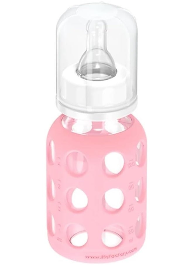 lifefactory Lifefactory Glass Baby Bottle with Silicone Sleeve, 2 Pack (Pink, 4oz)  - Image 4