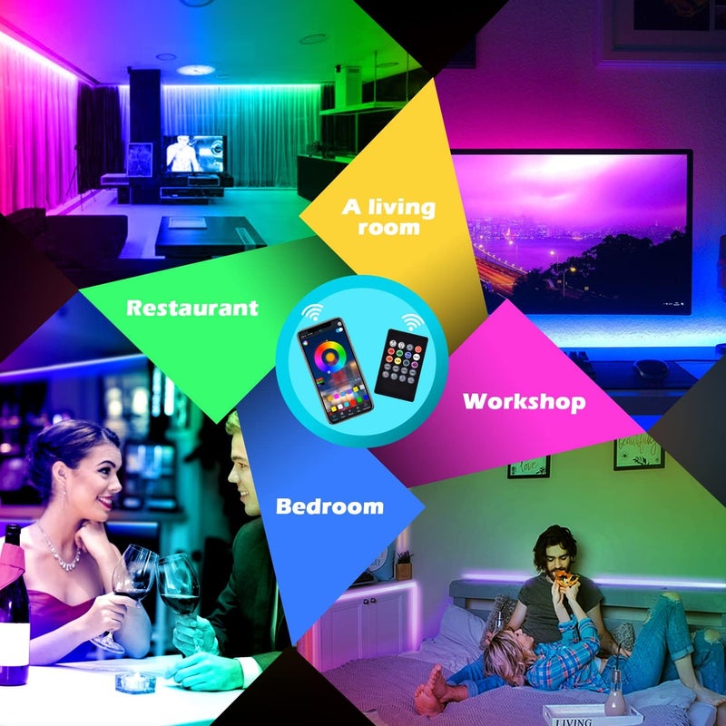 AILBTON 300ft Led Strip Lights(3 Rolls of 100ft led Lights) Ultra Long Led Light Strip with App Voice Control Remote,5050 RGB Music Sync Color Changing Led Lights for Bedroom,Party,Home Decoration - Image 5