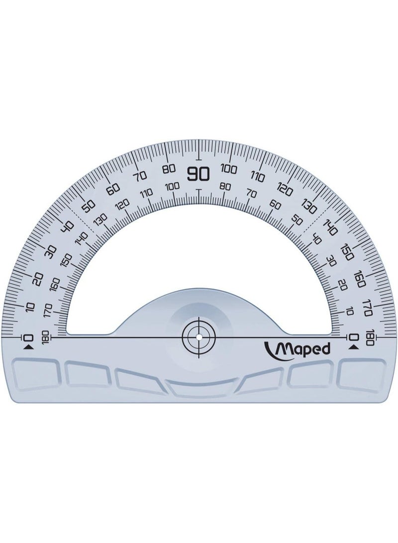 MAPED GEOMETRIC PROTRACTOR 180 DEGREE (12CM GONIOMETRO) - CLEAR HIGH-PRECISION MEASUREMENT