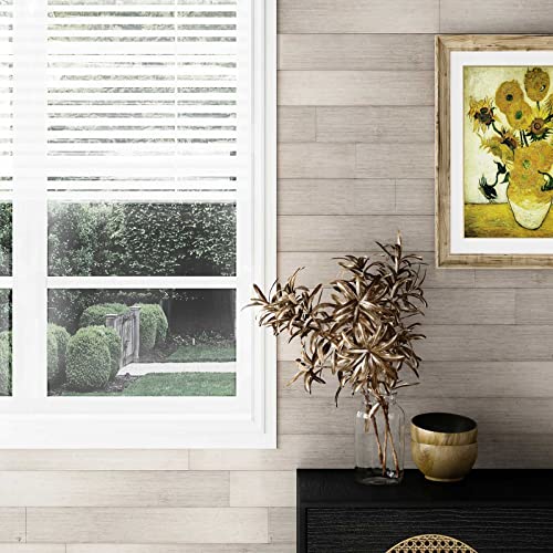 Luxdecor Real Wood Planks for Wall White Shiplap Boards 5 Peel and Stick Shiplap Boards 10 Pieces Wall Shiplap Planks 125 Sq Ft - Image 3