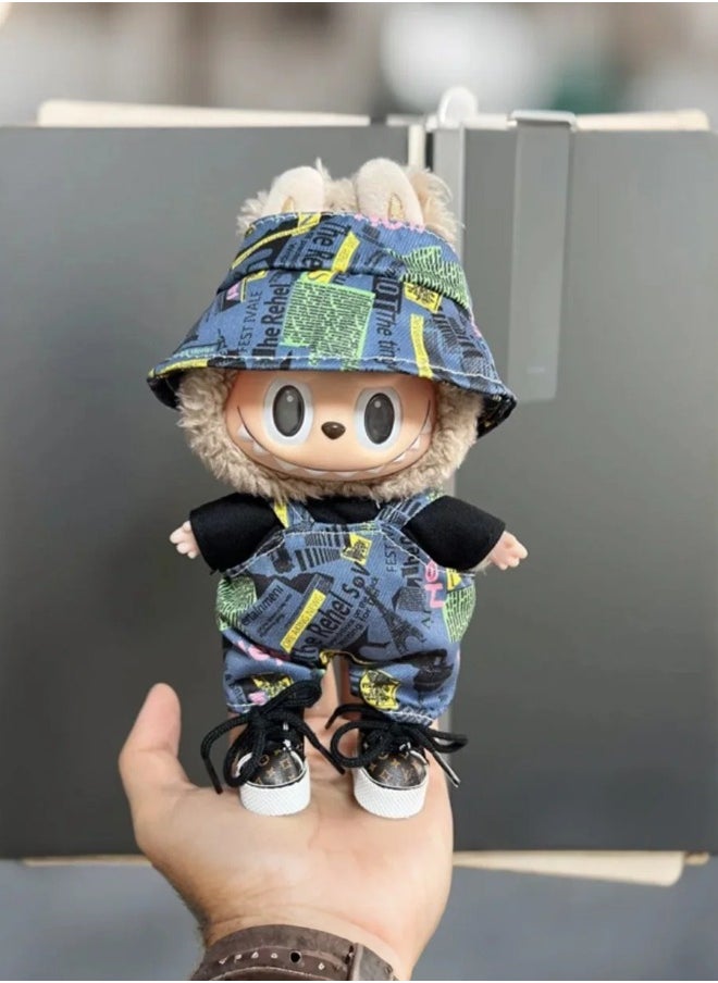 doll handmade crochet clothing set for labubu (without doll) (Applicable to 17 cm)  Top + Hat  Compatible with Have a Seat/Macaron Series