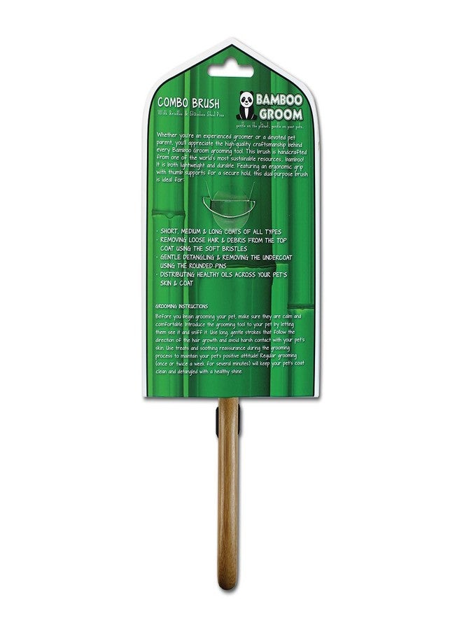 ألكوت فرشاة ألكوت البيضاوية للعناية بالحيوانات الأليفة المصنوعة من الخيزران - Image 5