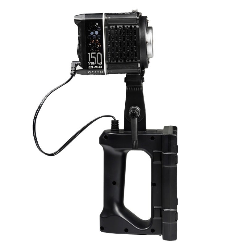 NP-F Battery Handle: 4-Slot Black PC Material - Ergonomic Comfortable Grip Battery Handle for Yongnuo YN150 YNLUX100 Pro YNLUX200 LED Video Lights & Light Stands - Image 4