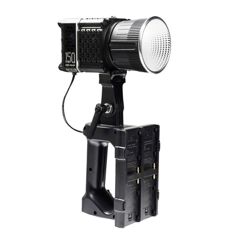NP-F Battery Handle: 4-Slot Black PC Material - Ergonomic Comfortable Grip Battery Handle for Yongnuo YN150 YNLUX100 Pro YNLUX200 LED Video Lights & Light Stands - Image 3