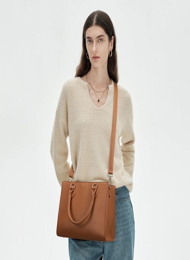 Keyli 3PCS Tote Bag for Women Trendy lightweight crossbody shoulder bags waterproof leather Handbags Satchel for Working, Travel and Shopping Brown - Image 3