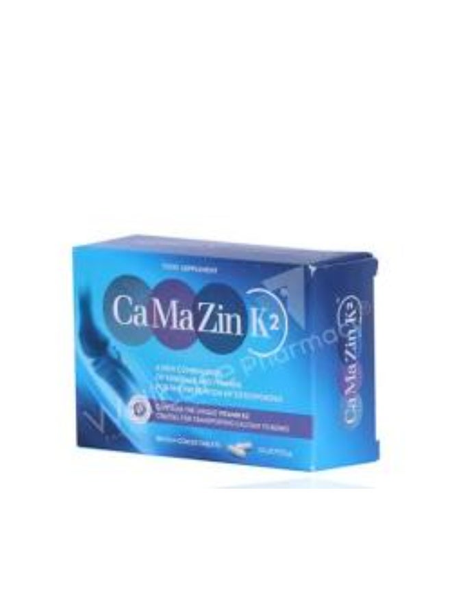 CaMaZinK2 Camazin K2 (Calcium, Magnesium, Zinc, Vitamin D3 & K2) Tablets, 30 Tablets