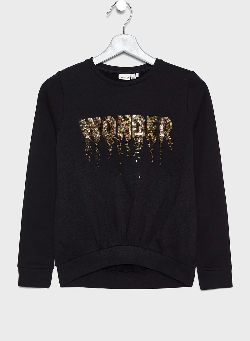 NAME IT Kids Slogan Sweatshirt