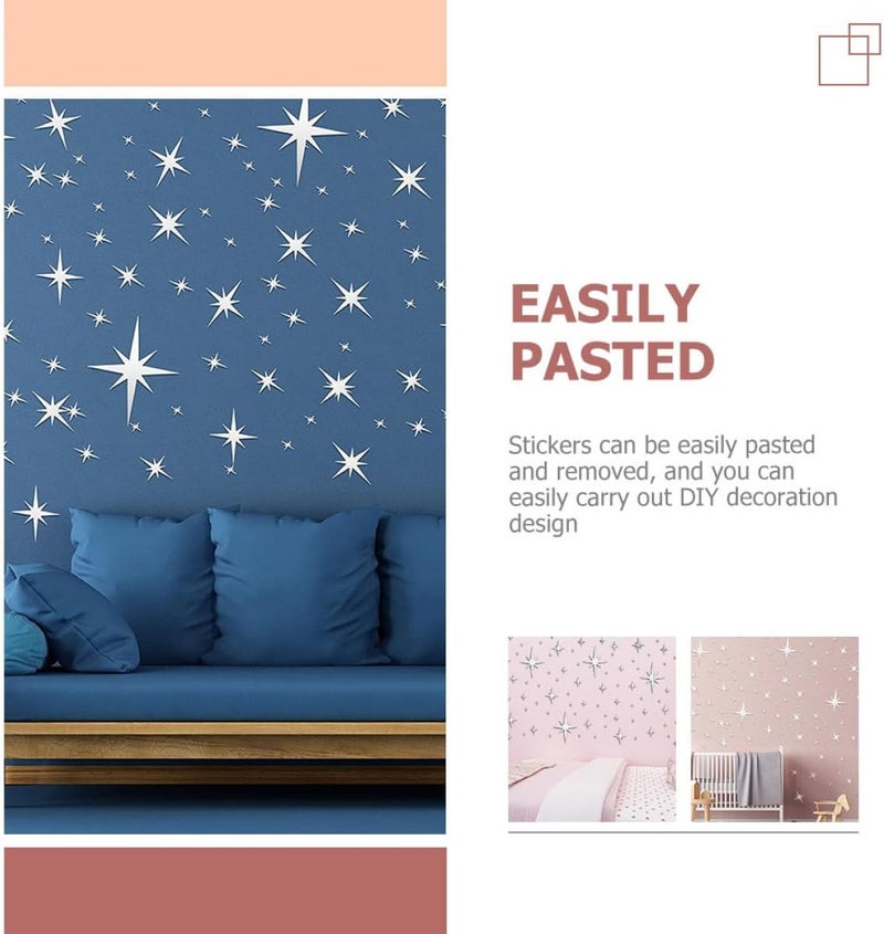 Silver Acrylic Decorative Wall Sticker for ’ Room and Nursery, Multi-Function Mirror-Like Wall Decal, Removable Room Accessory for Home and Classroom Decor - Image 3