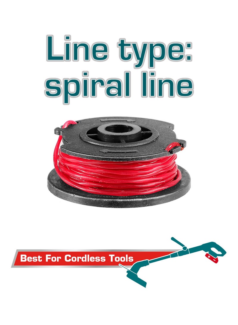 TOTAL 4-Piece Grass Trimmer Line Spool Set (1.6mm x 5m) - Spiral Aerodynamic Replacement Line for 20V Lithium-Ion Trimmers - TALS1602 - Image 2