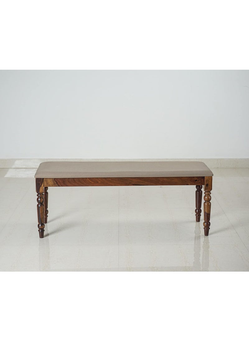 WOODEFLY WOODEFLY Wooden 3 Seater Bench for Living Room 3 Seater Dining Bench for Dining Table Adjustable Cushion Bench for Study Sheesham Wooden Bench for Drawing Room in Teak Finish  - Image 4