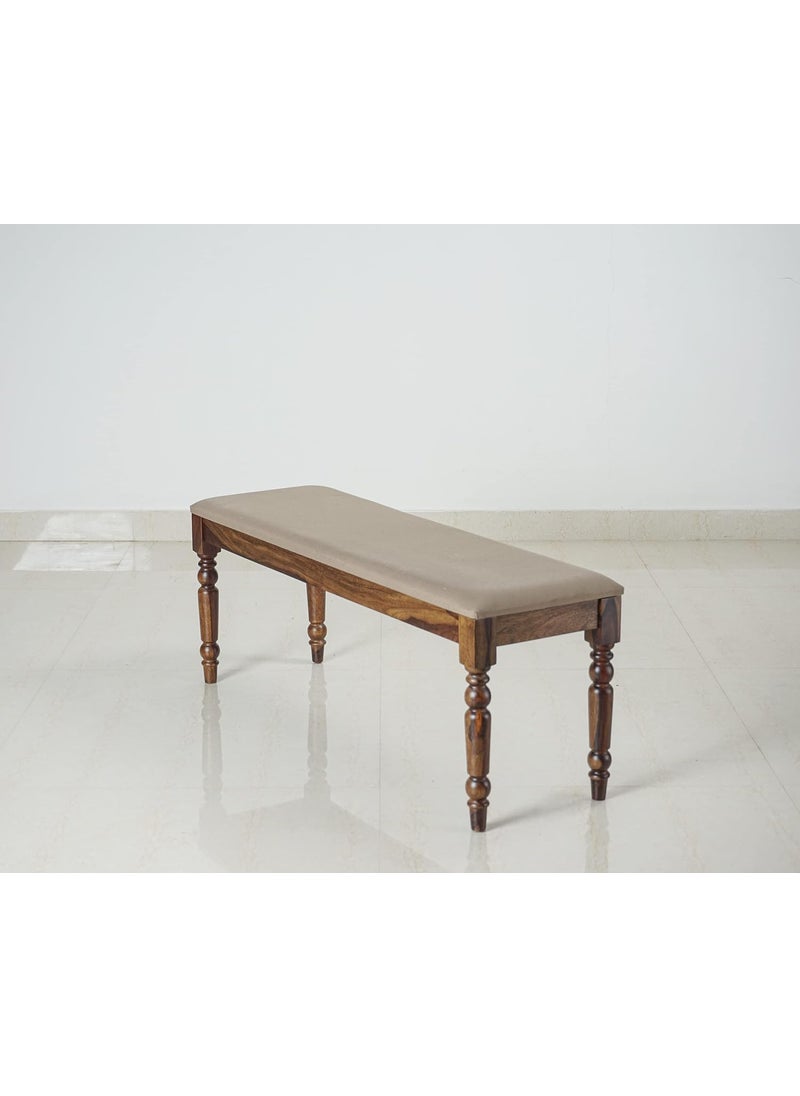 WOODEFLY WOODEFLY Wooden 3 Seater Bench for Living Room 3 Seater Dining Bench for Dining Table Adjustable Cushion Bench for Study Sheesham Wooden Bench for Drawing Room in Teak Finish  - Image 5