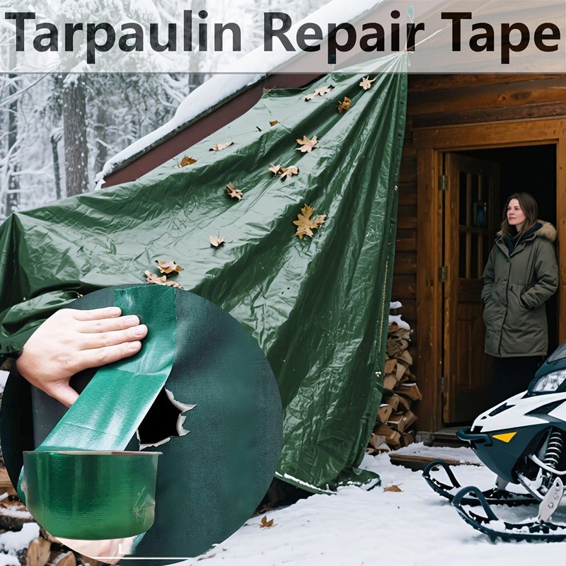 Blue Tarpaulin Repair Tape 3.23 Inch Strong Adhesive for Tents Canvas RVs - Image 1