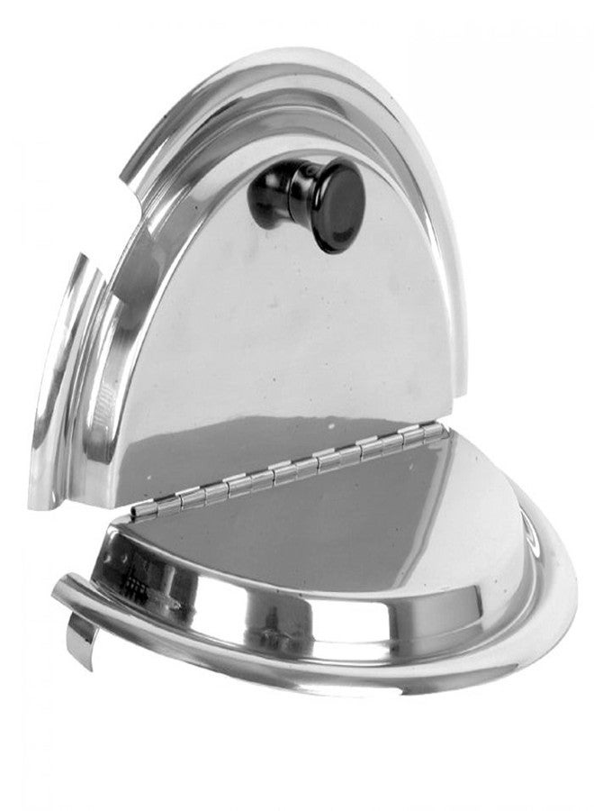 TrueCraftware- 25 cm Hinged Stainless Steel Inset Cover Fits 7 qt Inset Pan with Plastic knob and Notched for ladle- for Soup Warmer and Soup Chafer for Catering Buffet Parties Banquets Commercial Use - Image 1